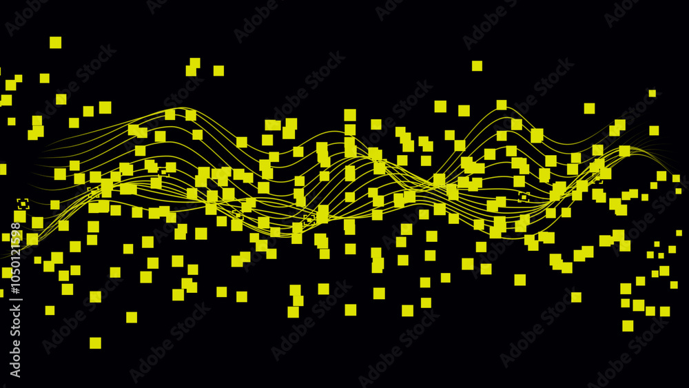 Poster abstract technology big data digital background. wave light screen gradient texture background. . pa