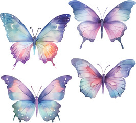 Fototapeta premium set of butterflies isolated