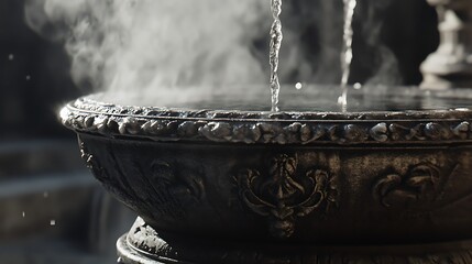 Classic Close-Up of a Fountain with Gentle Water Flow