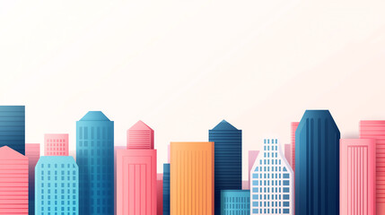 Obraz premium Panorama of the capital city s bustling downtown, crowded skyscrapers under a clear evening sky