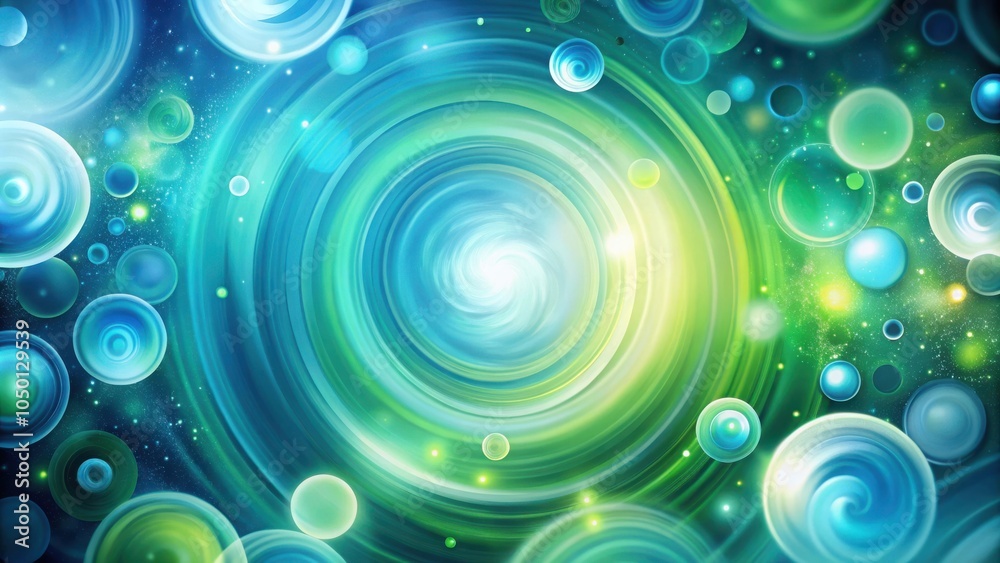 Aufkleber abstract swirling background with vibrant green and blue colors, featuring a central vortex surround
