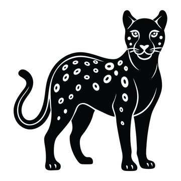 recommend clip art: Solid color Leopard Cat animal vector design