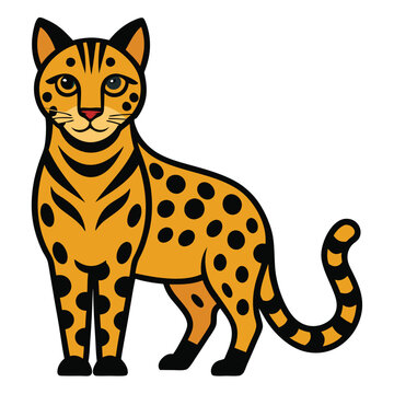 recommend clip art: Solid color Leopard Cat animal vector design