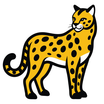 recommend clip art: Solid color Leopard Cat animal vector design