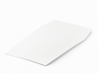Blank paper flying on white isolated background