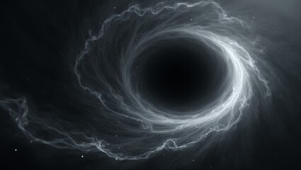Mysterious swirling black hole in cosmic gray tones