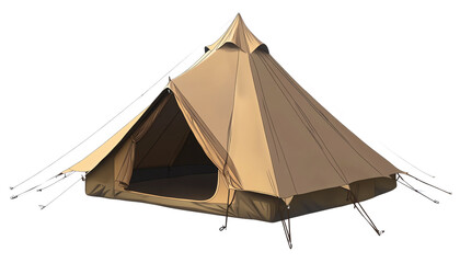 Stylish camping tent in a natural setting, perfect for outdoor adventures and family trips. Durable and easy to set up for comfort.