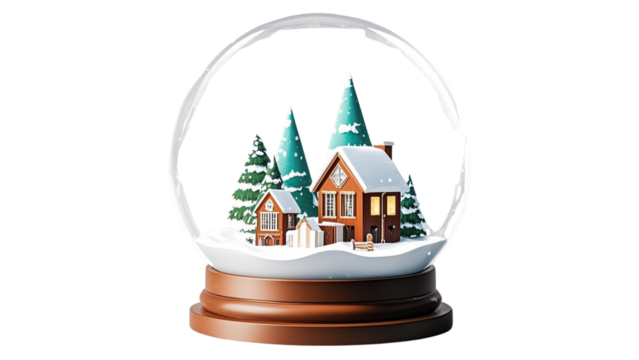 Snow globe on transparent background....