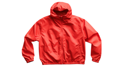 Vibrant red jacket designed for outdoor activities, featuring a lightweight and breathable fabric for comfort in any weather.