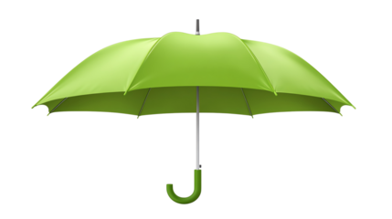 A vibrant green umbrella, perfect for protecting against rain or adding a pop of color to any scene or event.