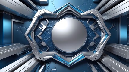 Obraz premium A stack of silver metal frames rests on a black surface, evoking images of old-school business offices and industrial design