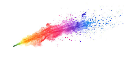 A vibrant splash of colors, showcasing a beautiful blend of rainbow hues in explosive motion.