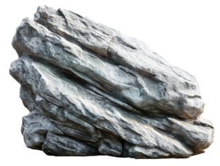 natural grey rock formation isolated on transparent background