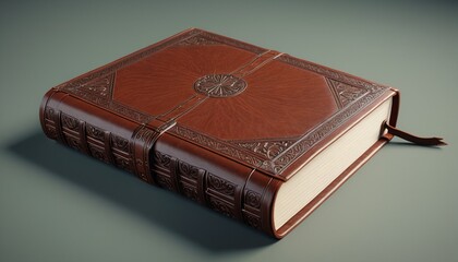 A classic leather-bound journal with embossed detailing, inviting creativity and reflection in its pages, Generative AI