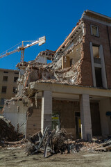 the destruction of an old building 