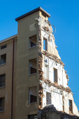 the destruction of an old building 