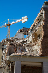 the destruction of an old building 