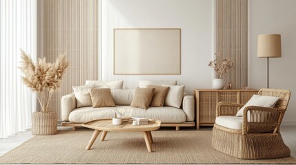 Cozy and Modern Living Room Interior Design with Natural Elements