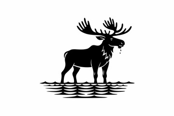 Majestic Moose Silhouette Design