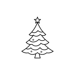 Obraz premium Christmas Tree Outline Design - christmas Tree vector illustration 