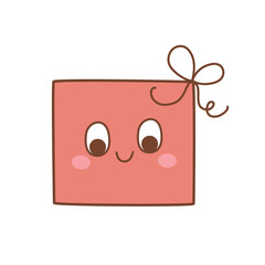 Red gift box for Christmas, new year, valentine vector illustration