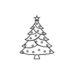 Fototapeta premium Christmas Tree Outline Design - christmas Tree vector illustration 