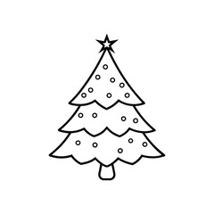 Fototapeta premium Christmas Tree Outline Design - christmas Tree vector illustration 