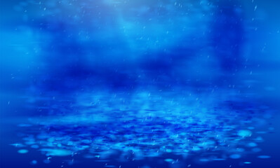 Abstract blue shiny background. It's like naturally soft rain. Vector.