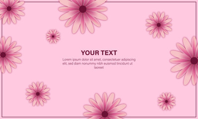 Florel flowers vector background design with space for text.