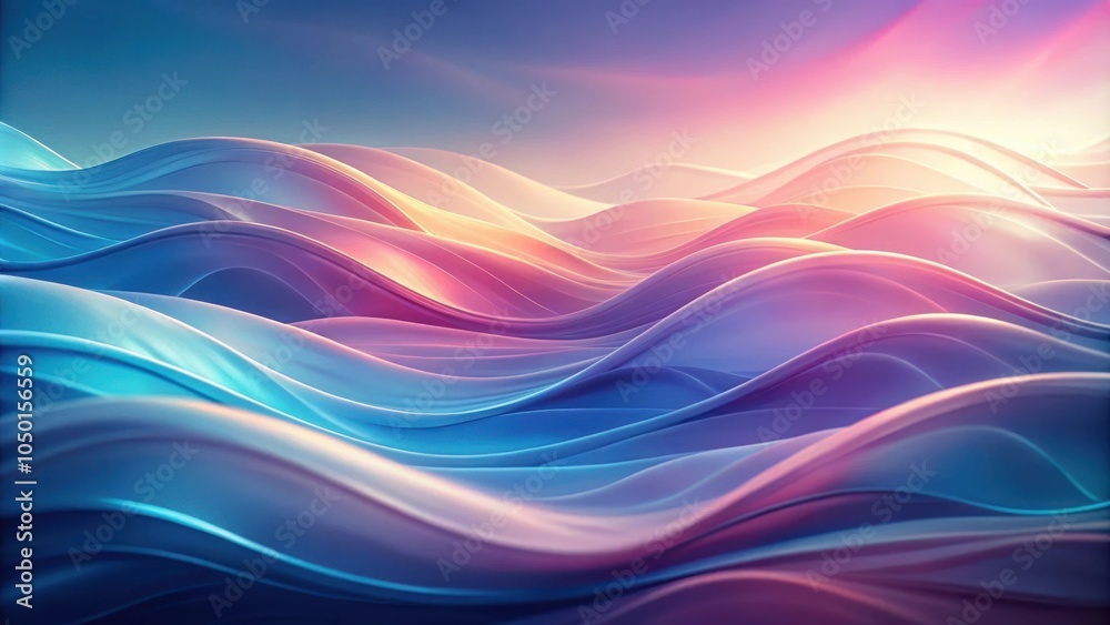Leinwandbilder abstract wave pattern with soft pastel colors and a glowy gradient