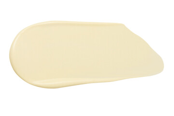 Smear of yellow cream on an empty background. Skincare product, beauty application.