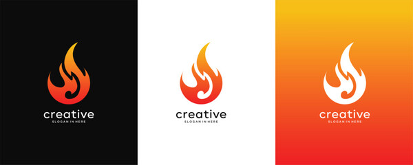 Modern Fireball Logo Design template 