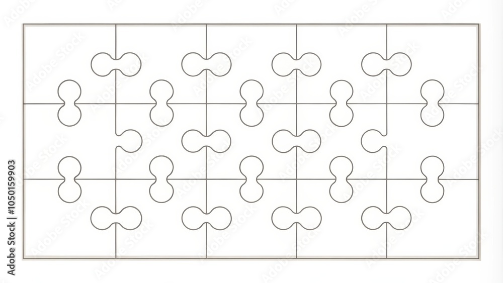 Poster blank jigsaw puzzle with 16 pieces for game or craft project