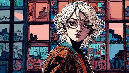 Millennial moment: A young woman taking a break in the city