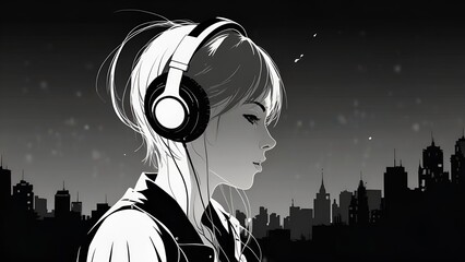 Focused young woman working on a project