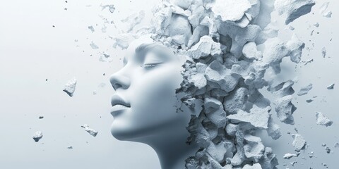 Abstract representation of thoughts and emotions, soft color palette, artistic concept.