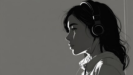 Focused young woman working on a project