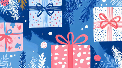 Obraz premium Seamless pattern of stacked boxes in a vibrant background