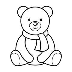 Christmas Teddy bear Outline Design - Christmas Teddy bear vector illustration
