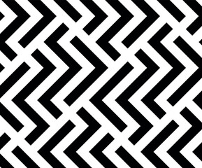 Abstract geometric pattern with stripes, lines. Seamless vector background. White and black ornament. Simple lattice graphic design.