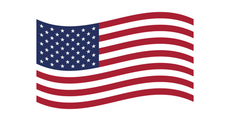 Fototapeta premium Flag of USA, The United States of America. American national symbol in official colors. Template icon. Abstract vector background