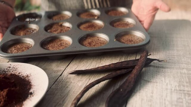 Preparation of carob muffins.
