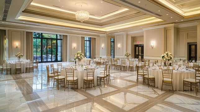 Elegant Wedding Reception Setup in Stylish Venue