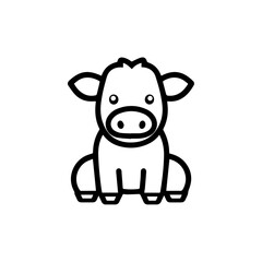 Fototapeta premium cow cartoon isolated on white, Vector illustration