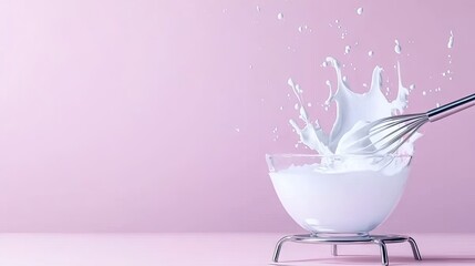 Whipping up a delightful batch of royal icing for festive Christmas cookies and cakes in a charming kitchen setting