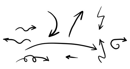 hand drawn arrows set. Vector illustration