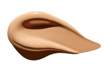Smear of foundation cream on an empty background. Makeup product, smooth texture.