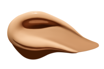 Smear of foundation cream on an empty background. Makeup product, smooth texture.