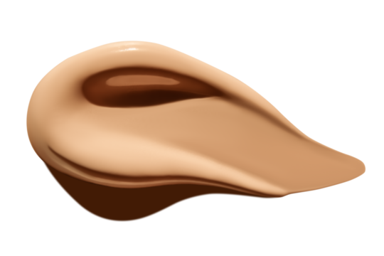 Smear of foundation cream on an empty background. Makeup product, smooth texture.
