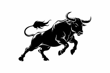 Obraz premium Powerful Bull Silhouette Design